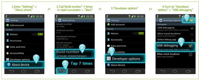enable usb debugging for android 4.3