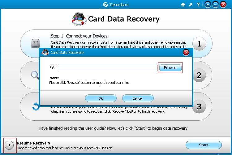 recover card data