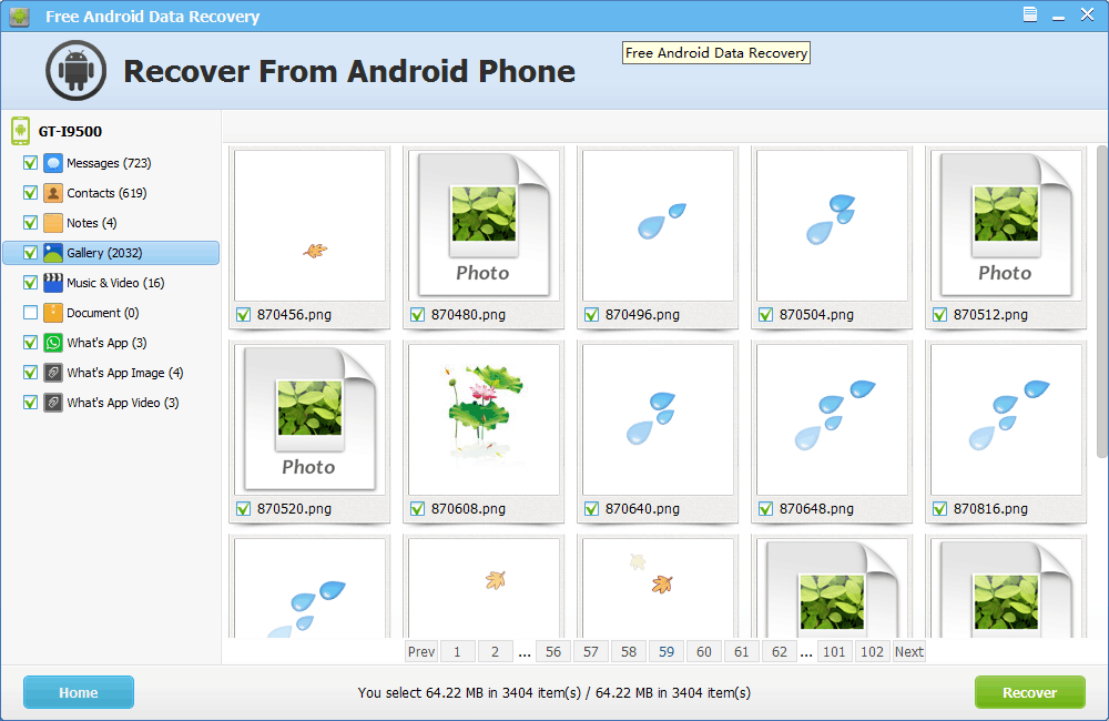 preview deleted photos on free android data recovery software