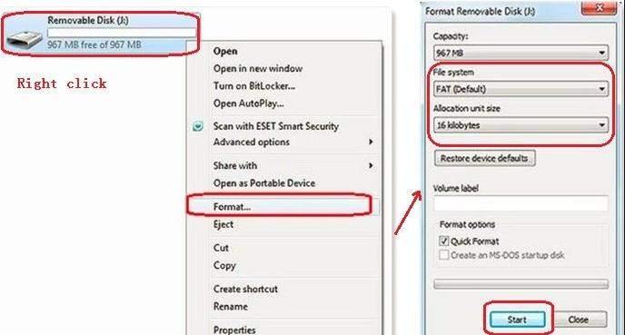 format sd card