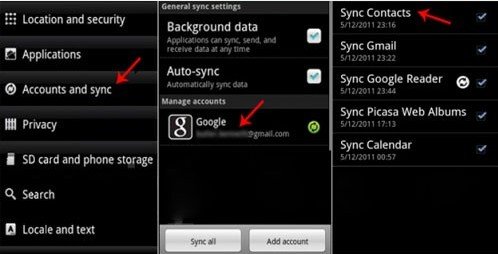 sync Android contacts with Google Account