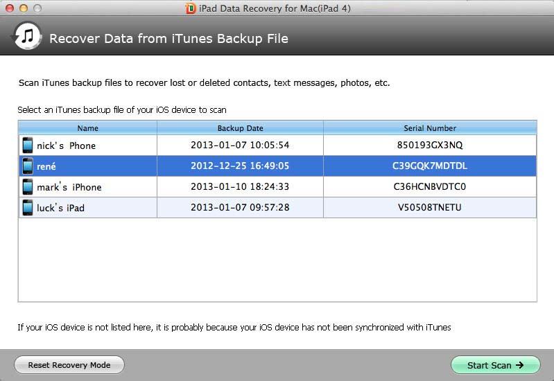 iPad Data Recovery for Mac