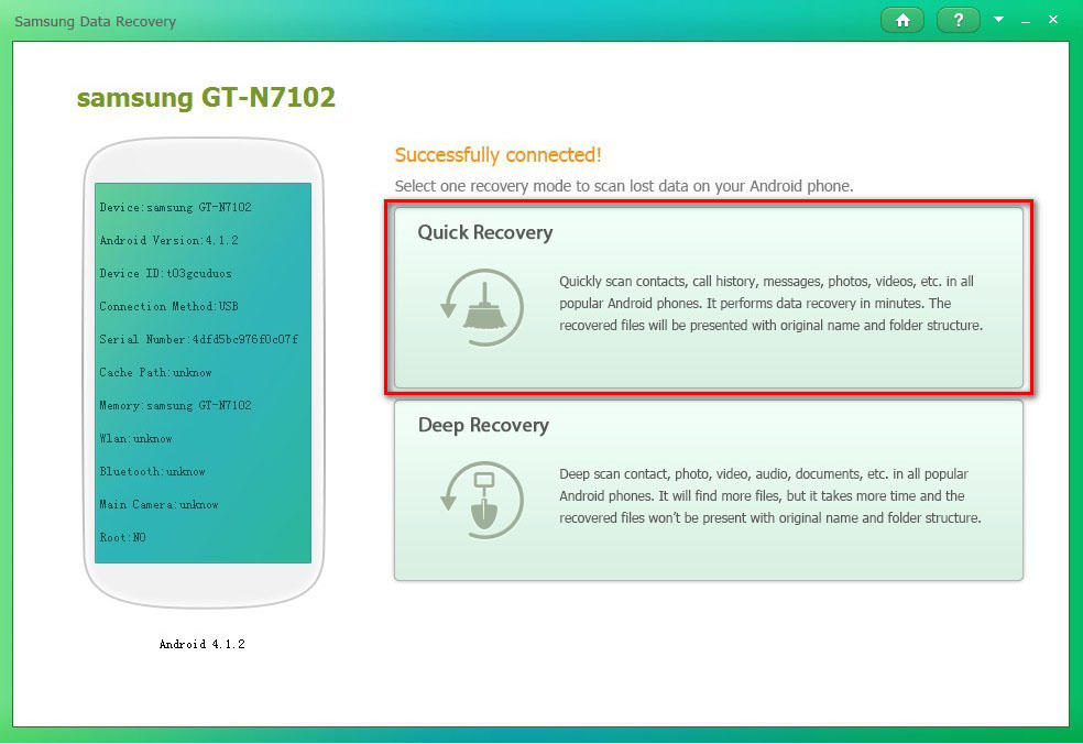 retrieve files from Samsung device